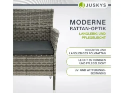 Discount Juskys Polyrattan Gartenmöbel Sitzgruppe Monaco Grau Meliert und e Bezüge Dunkelgrau