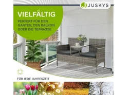 Discount Juskys Polyrattan Gartenmöbel Sitzgruppe Monaco Grau Meliert und e Bezüge Dunkelgrau