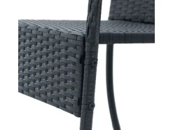 Juskys Polyrattan Gartenstühle Yoro 4er Set Stapelbar mit Armlehnen