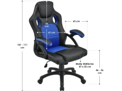 Juskys Racing Schreibtischstuhl Montreal