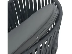 Outlet Juskys Rope Stühle 2er Set mit Sitz und Rückenkissen Dunkelgrau