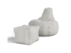 Sale Juskys Sitzsack Chillex mit Hocker L in Stoff Cord Beige