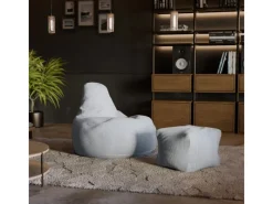 Juskys Sitzsack Chillex mit Hocker L in Stoff Cord