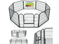 Hot Juskys Welpenauslauf aus Metall 80 x 60 cm 8 Teilig