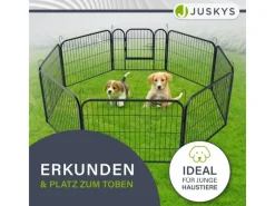 Hot Juskys Welpenauslauf aus Metall 80 x 60 cm 8 Teilig