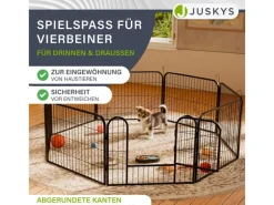 Hot Juskys Welpenauslauf aus Metall 80 x 60 cm 8 Teilig