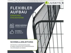 Hot Juskys Welpenauslauf aus Metall 80 x 60 cm 8 Teilig