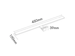 kalb LED Badleuchte Spiegellampe Aufbauleuchte für Spiegel Schrank Oder Wand 230VAC IP44 Chrom 4000K 45cm Länge