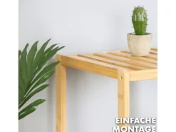 Karat Bambus Standregal Lowa Platzsparendes Holzregal Mit 5 Etagen