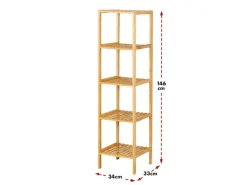 Karat Bambus Standregal Lowa Platzsparendes Holzregal Mit 5 Etagen