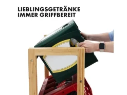 Karat Bambus-Flaschenkastenständer Flash - Robustes Lagerregal für Büro, Küche, Garage oder Flur - 112 x 106 x 32 cm