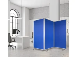 Karat Filz Stellwand Dreiteilige Trennwand mit Rollen Doppelseitig 180 x 180 cm