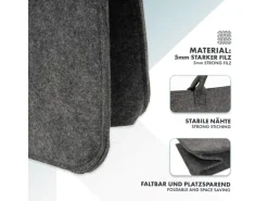 New Karat Filztasche Conny Kaminholztasche 4er Set Einkaufstasche Faltbar Anthrazit
