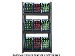 Outlet Karat Flaschenkastenständer Osaka Getränkekistenregal für 6 Kästen 160 x 80 x 30 cm