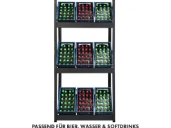 Karat Flaschenkastenständer Osaka Getränkekistenregal für 6 Kästen 200 x 80 x 30 cm