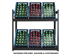 Karat Flaschenkastenständer Osaka Getränkekistenregal für 6 Kästen 110 x 110 x 30 cm