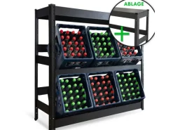Discount Karat Flaschenkastenständer Osaka mit Ablagefläche für 6 Kästen 110 x 110 x 30 cm