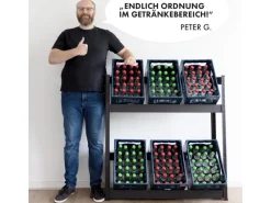Outlet Karat Flaschenkastenständer Osaka Getränkekistenregal für 9 Kästen 200 x 100 x 30 cm