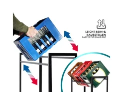 Clearance Karat Flaschenkastenständer Kenji - Robustes Lagerregal für Büro, Küche, Garage oder Flur - Schwarz - 104 x 32 x 82 cm