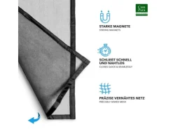 Discount Karat Fliegengitter Johnny Gestreift Klebemontage Klettverschluss 90 x 220 cm