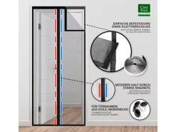 Discount Karat Fliegengitter Johnny Gestreift Klebemontage Klettverschluss 90 x 220 cm