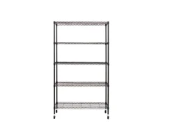 Karat Gitterregal Maya mit Rollen und Feststellbremse 5 Böden 89 x 34 x 150 cm