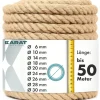 New Karat Juteseil Ø 6 mm Kletterseil Extra Stark Universell Einsetzbar Länge 25 Meter
