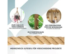 New Karat Juteseil Ø 6 mm Kletterseil Extra Stark Universell Einsetzbar Länge 25 Meter