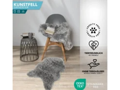 Karat Kunstfell Nelly Flauschiges Dekofell Individuell Einsetzbar Grey