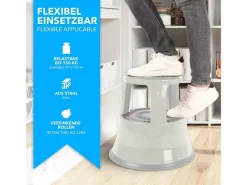 Karat Rollhocker Elefantenfuß Rolltritt aus Stahl - Hocker für Büro oder Gewerbe 150 kg Belastbar TÜV-geprüft -