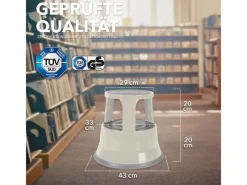 Karat Rollhocker Elefantenfuß Rolltritt aus Stahl - Hocker für Büro oder Gewerbe 150 kg Belastbar TÜV-geprüft -