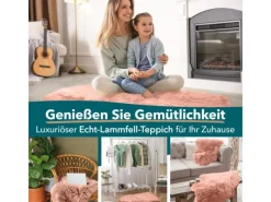 Clearance Karat Schaffell Audrey Natürliches Premium Lammfell Individuell Einsetzbar Rosa