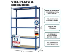 Karat Schwerlastregal Blau Maximale Traglast 875 kg 180 x 120 x 45 cm