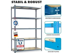 Sale Karat Schwerlastregal Lakota 2er Set Traglast bis 875 kg 200 x 120 x 60 cm Grau