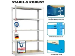 Karat Schwerlastregal Lakota 2er Set Traglast bis 875 kg 200 x 100 x 50 cm