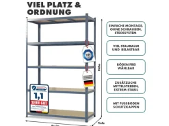 Sale Karat Schwerlastregal Lakota 2er Set Traglast bis 875 kg 200 x 100 x 50 cm Grau
