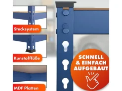 Discount Karat Schwerlastregal Rhino bis 1050 kg Pulverbeschichtet 180 x 90 x 45 cm Blau