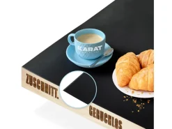 Clearance Karat Tischfolie Empire mit Abgeschrägter Kante Schwarz Rund 100 cm