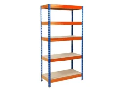 Hot Karat Weitspannregal Schwerlastregal Blau-Orange Traglast 1200 kg 160 x 150 x 80 cm