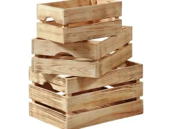 Kesper Holzkiste Kiefer geflammt 23 cm x 30 cm 40 cm 27 l