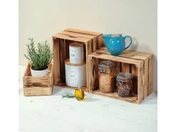 Kesper Holzkiste Kiefer geflammt 15 cm x 30 cm 40 cm 18 l