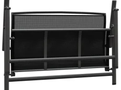 Klappbank Vigo Aluminium Textilen Grau-Schwarz 96 cm x 118 cm x 67 cm