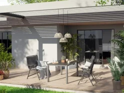 Klappbank Vigo Aluminium Textilen Grau-Schwarz 96 cm x 118 cm x 67 cm