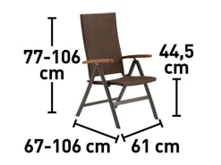 New Klappsessel Davenport II Braun mit verstellbarer Rückenlehne FSC®