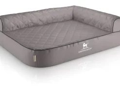 Sale Knuffelwuff Eck Hundebett Winslow Orthopädisch Kunstleder XXL 120 x 80cm Lehne Rechts Grau