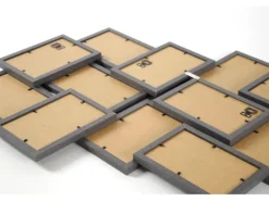 Kobolo Bilderrahmen Collage BIG GREY Holz Grau Antik 12 Bilder 54x61 cm