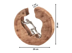 Online Kobolo Dekofigur Holzdeko Holzfigur STRENGTH Holz Braun Metall Silber