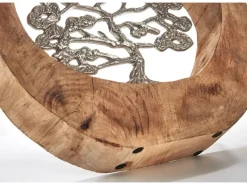 Kobolo Dekofigur Holzdeko Holzfigur VITALITY Holz Metall Silber