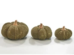 Sale Kobolo Dekokürbis Kürbis aus Textil Set aus 3 Größen Dunkelgrün