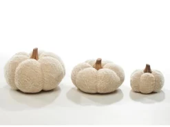 Online Kobolo Dekokürbis Kürbis aus Textil Set aus 3 Größen Weiß